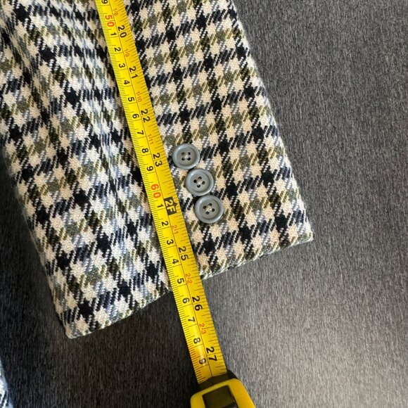 Vintage Custom A Man Hing Cheong Herringbone Check 2 Button Blazer Coat, Size 40 - Picture 7 of 9